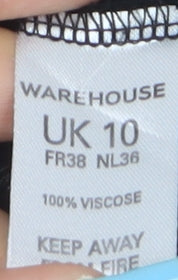 Warehouse Womens Black Sleeveless Basic Top UK 10 Viscose
