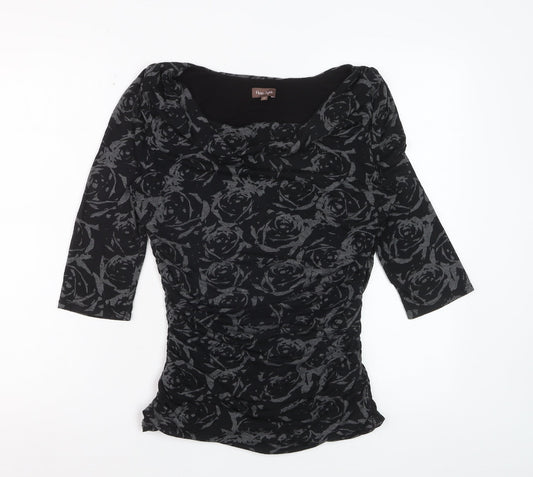 Prewornwholesale purple cropped slim fit active T-shirt with short sleeves and a high neckline.