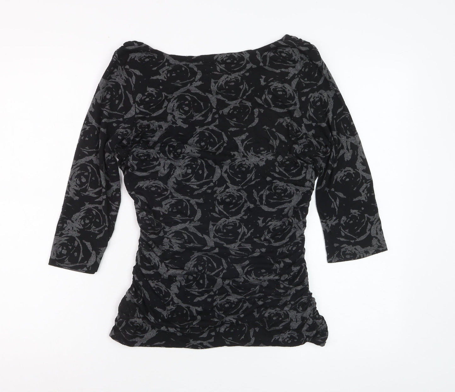 Phase Eight Women’s Black Floral Cowl Neck Tunic Blouse Size 12