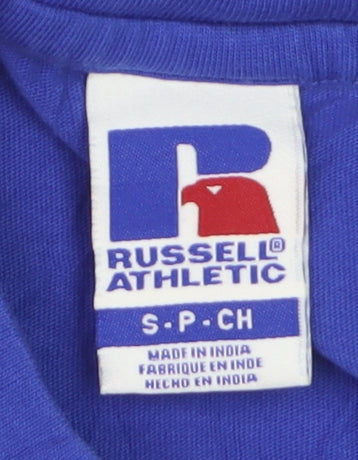 Russell Athletic Men's Blue Red White Crew Neck Short Sleeve T-Shirt Size S