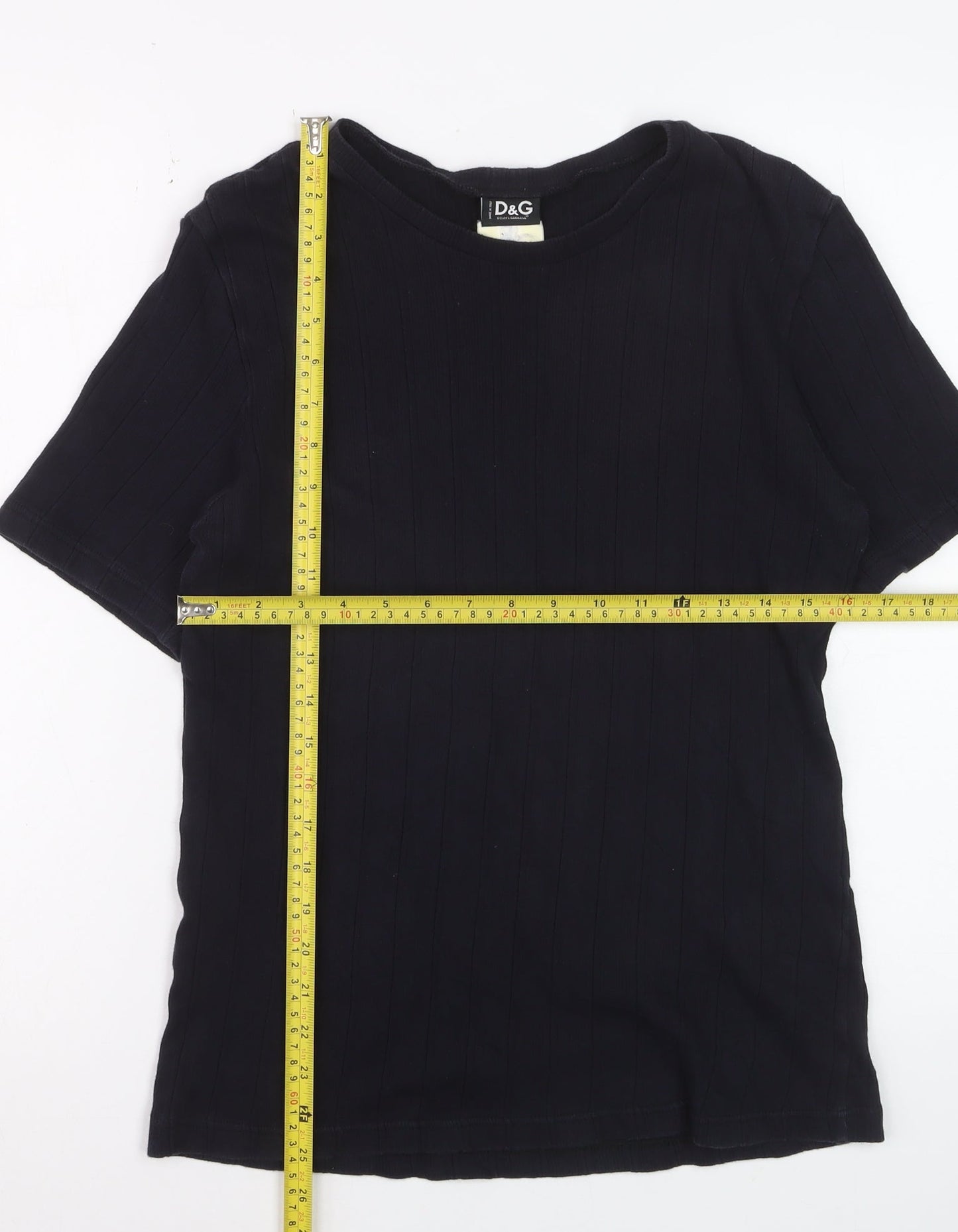 Dolce & Gabbana Women Black Cotton Short Sleeve Basic T-Shirt 2XL