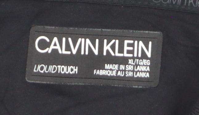 Calvin Klein Men's Black Liquid Touch Polo Shirt XL 100% Cotton