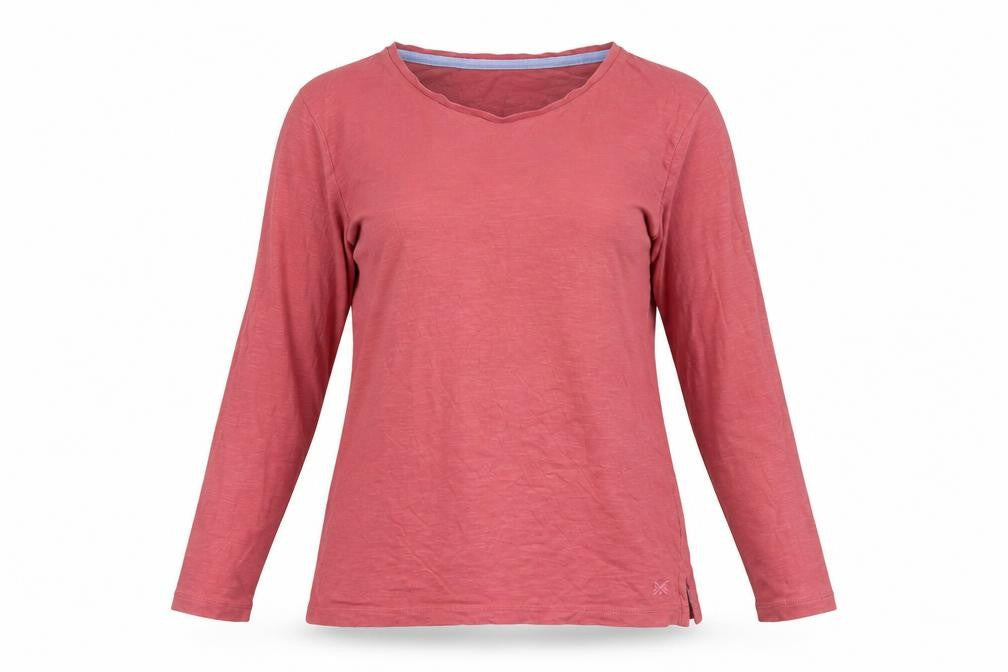 Crew Clothing Pink Cotton 3/4 Sleeve Basic T-Shirt Size 10