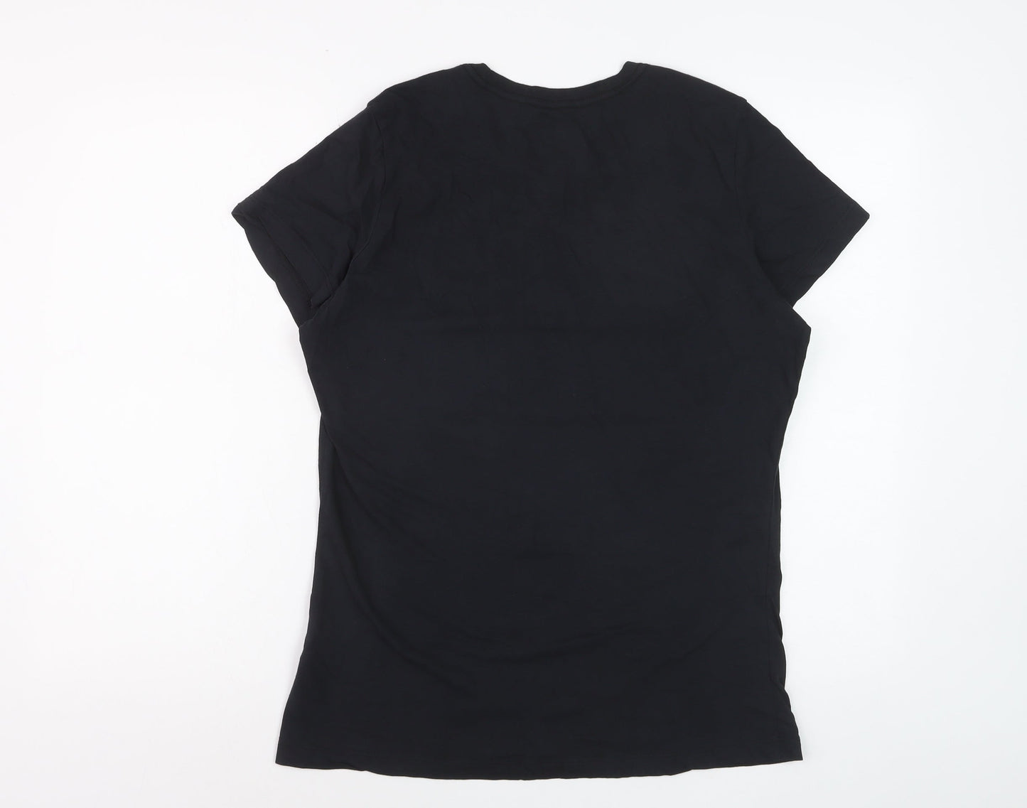 Nike Women's Black XL Slim Fit Cotton T-Shirt