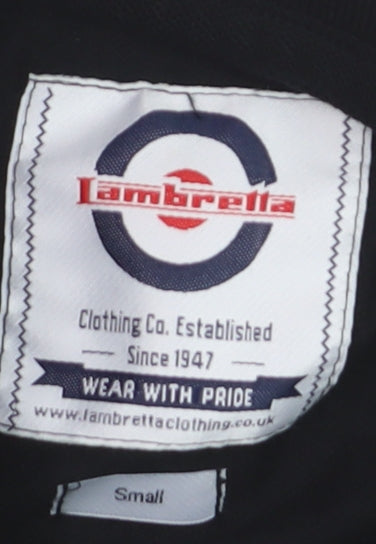 Lambretta Men's Black Small Polo Shirt Retro Cotton Short Sleeve
