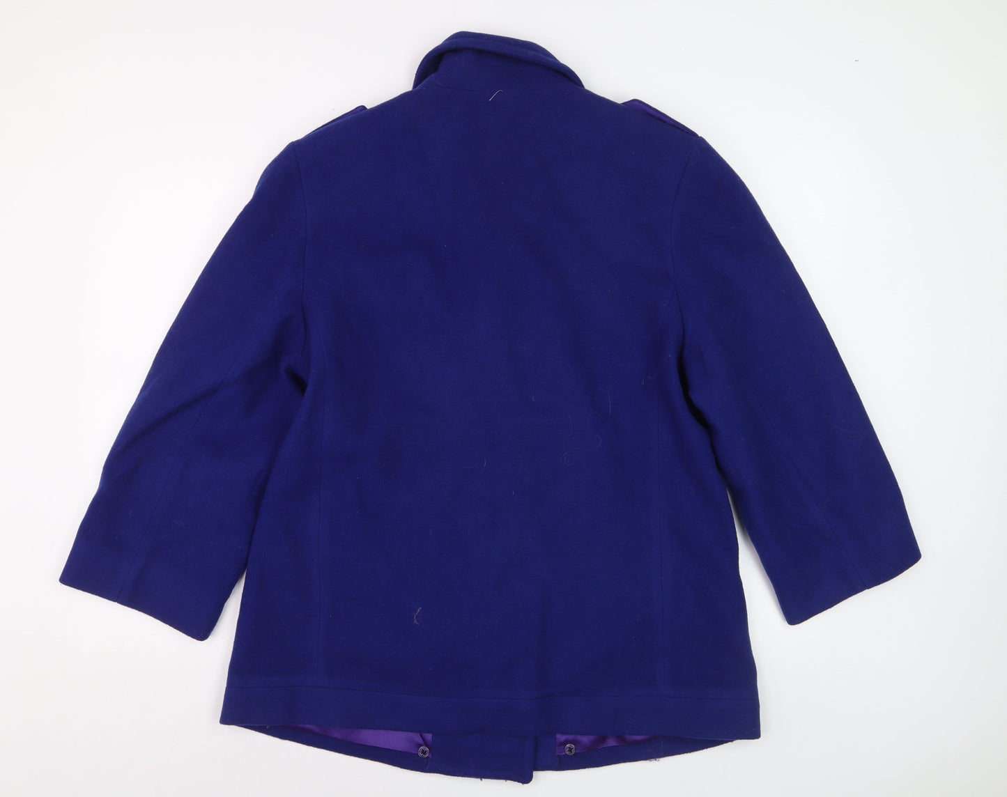 Talbots Women's Blue Wool Pea Coat Size 10 Double-Breasted Classic