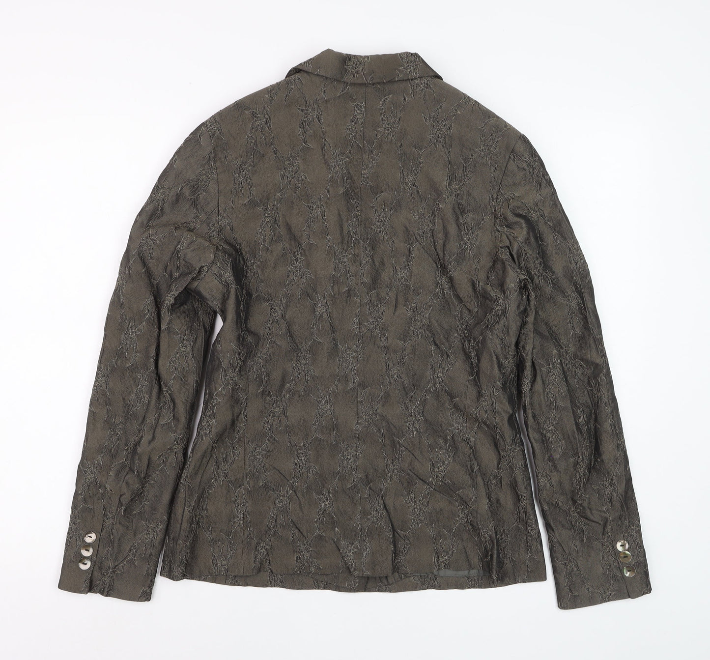 Gelli Women Brown Jacquard Single-Breasted Suit Jacket UK 12