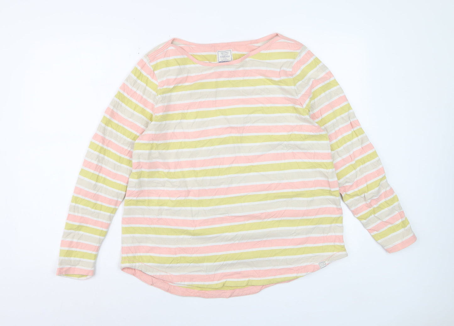 Fat Face Women’s Multicoloured Striped Long Sleeve Cotton T-Shirt Size 12