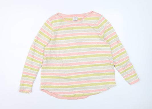 Fat Face Women’s Multicoloured Striped Long Sleeve Cotton T-Shirt Size 12