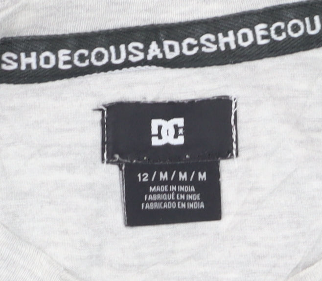 DC Shoes Boys Grey Cotton Crew Neck Pocket T-Shirt Size 12 Years