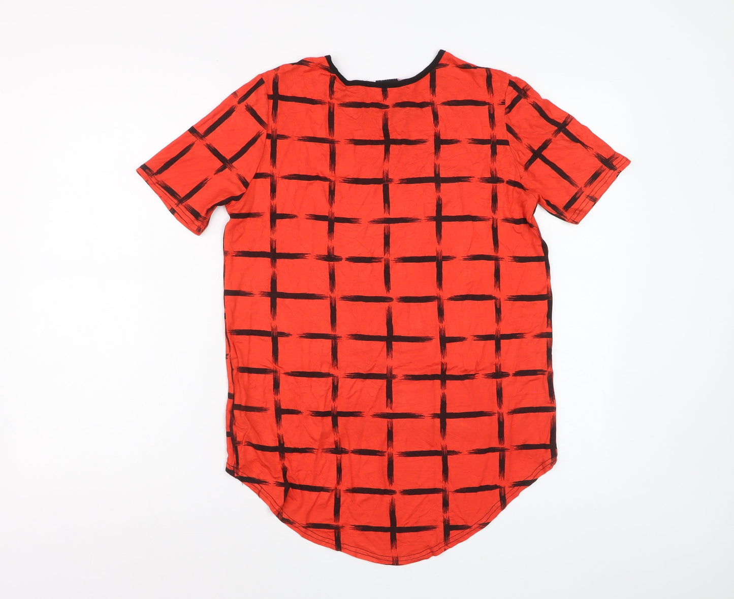 Miss Sexy Women’s Red Check Stretch Jersey T-Shirt M