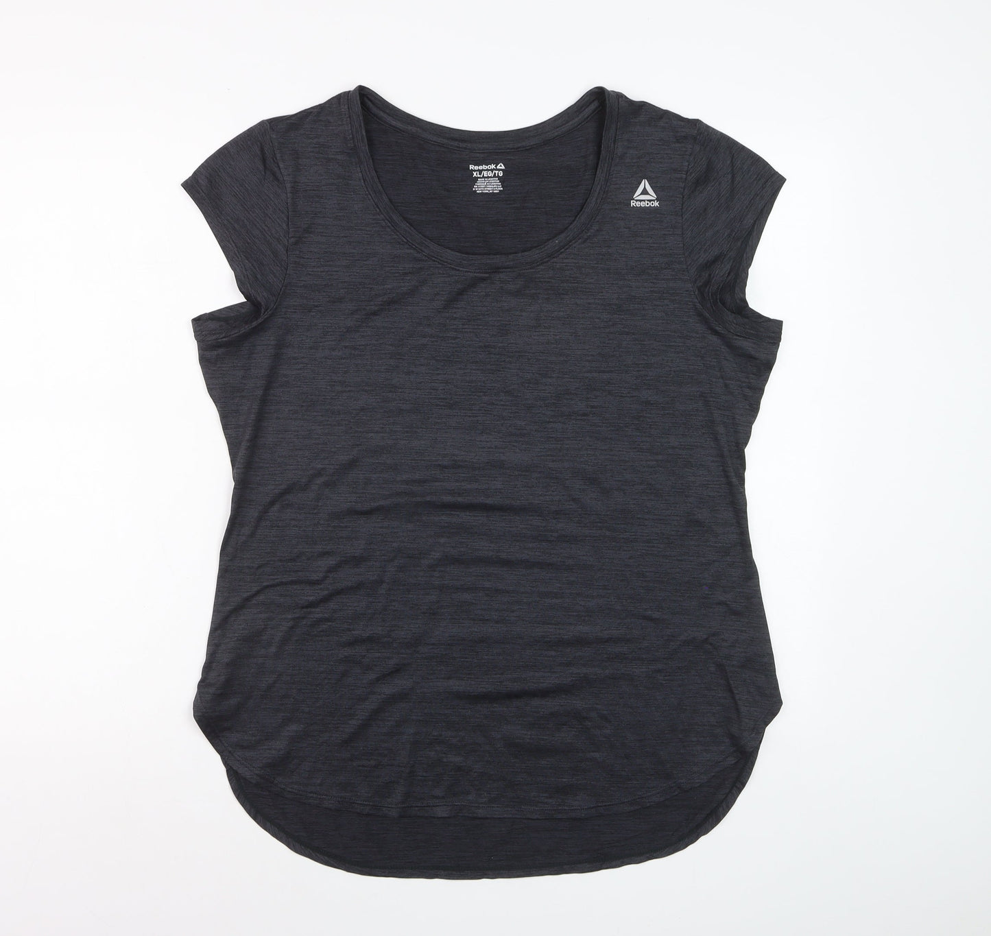 Reebok Womens Black XL Activewear T-Shirt Lightweight Gym Top