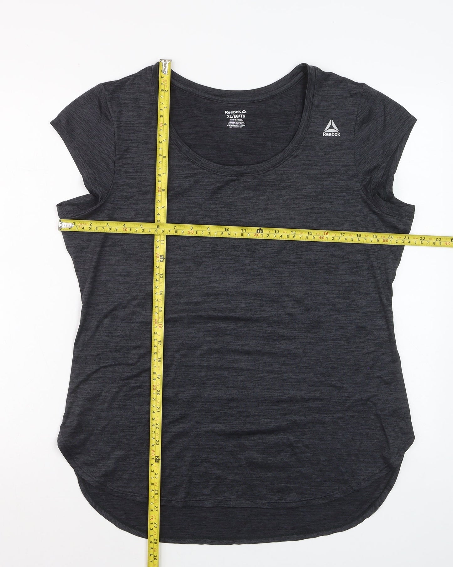 Reebok Womens Black XL Activewear T-Shirt Lightweight Gym Top