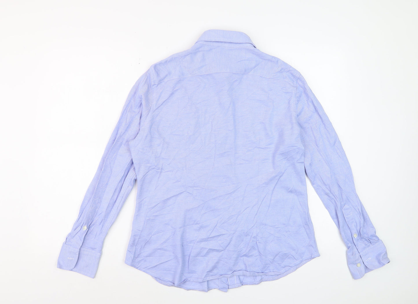 Lloyd’s Women Blue Cotton Long Sleeve Button-Up Shirt Size 14