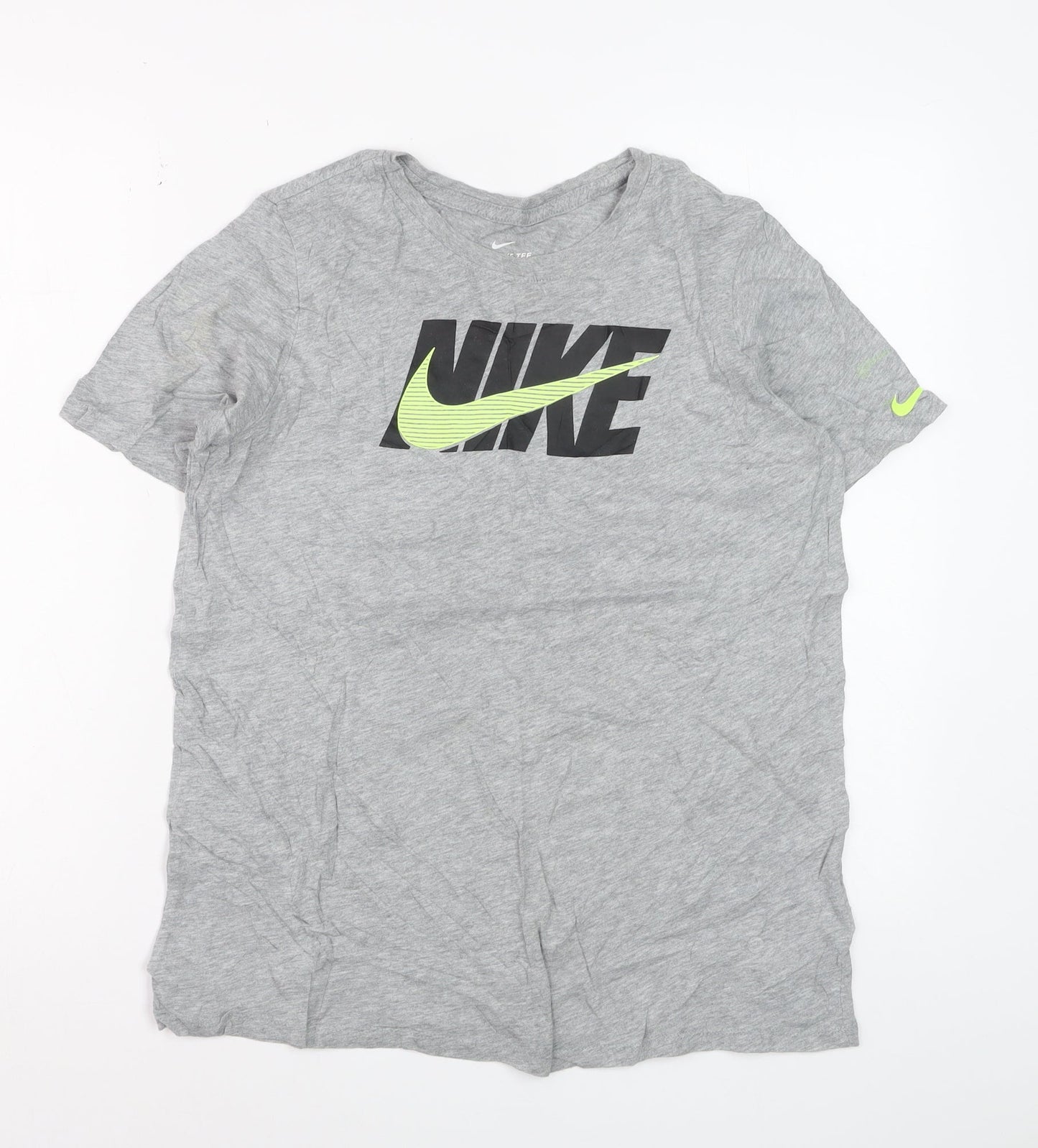 Nike Boys Grey Athletic Fit Logo T-Shirt Size 13-15 Years