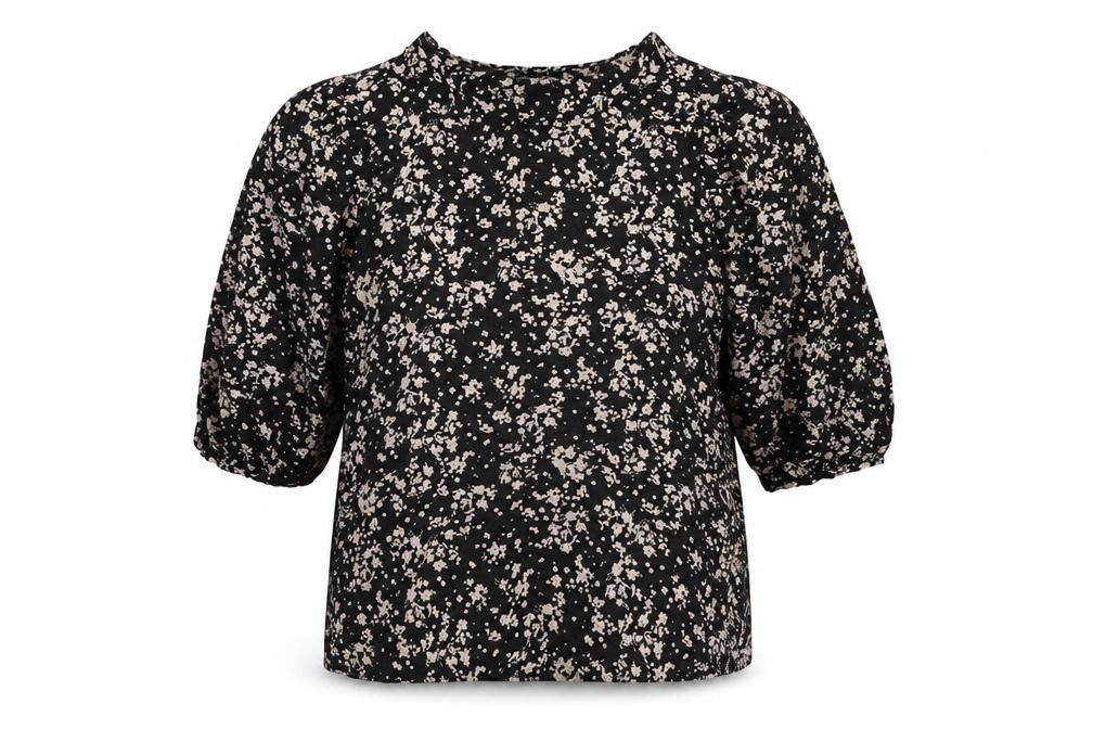 Principles Petite Women Black Floral Tunic Blouse Size 14