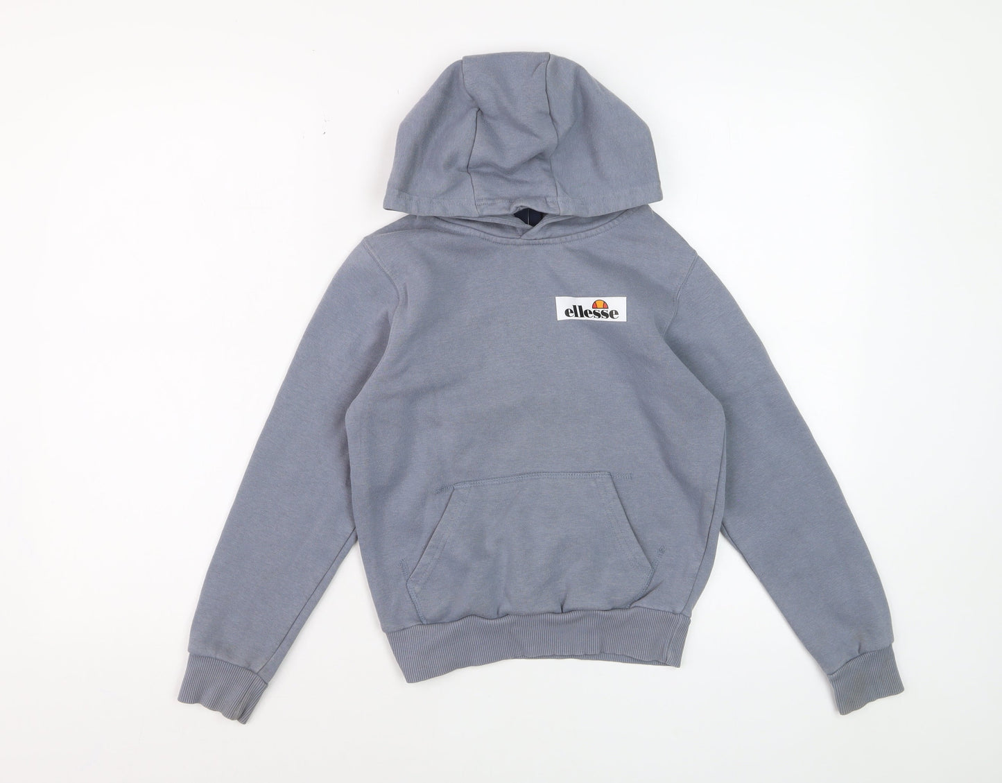 Ellesse Boys Grey Pullover Hoodie 8-9 Years Cotton Blend Casual Sweatshirt