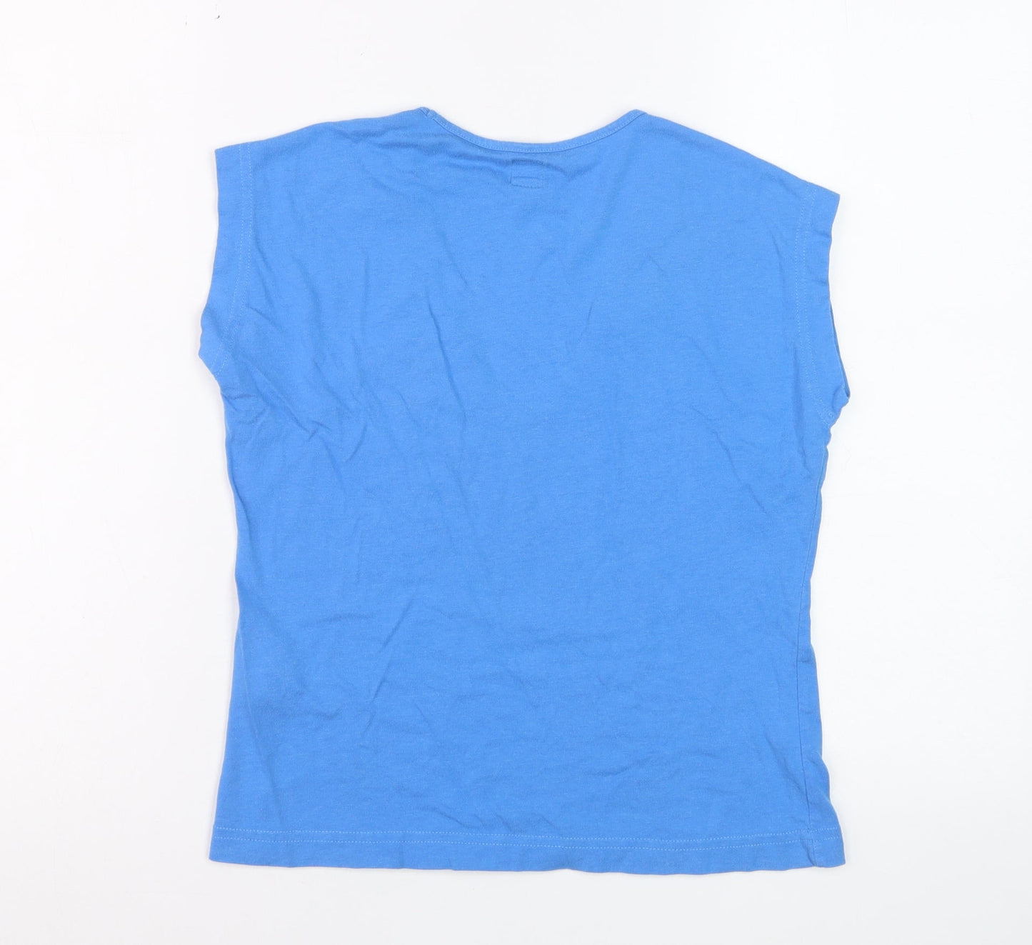 Adidas Womens Blue V-Neck Sleeveless T-Shirt Size 12