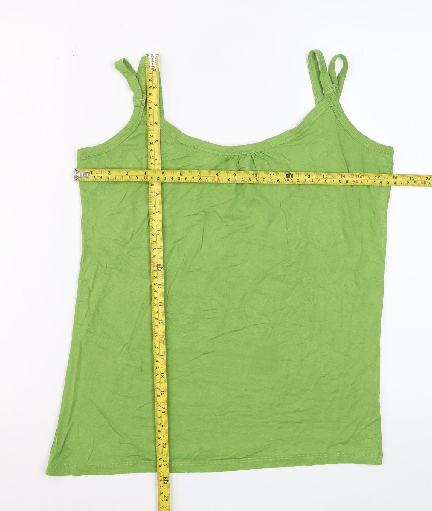 Next Women Green Camisole Tank Top Size 18 Viscose Stretch
