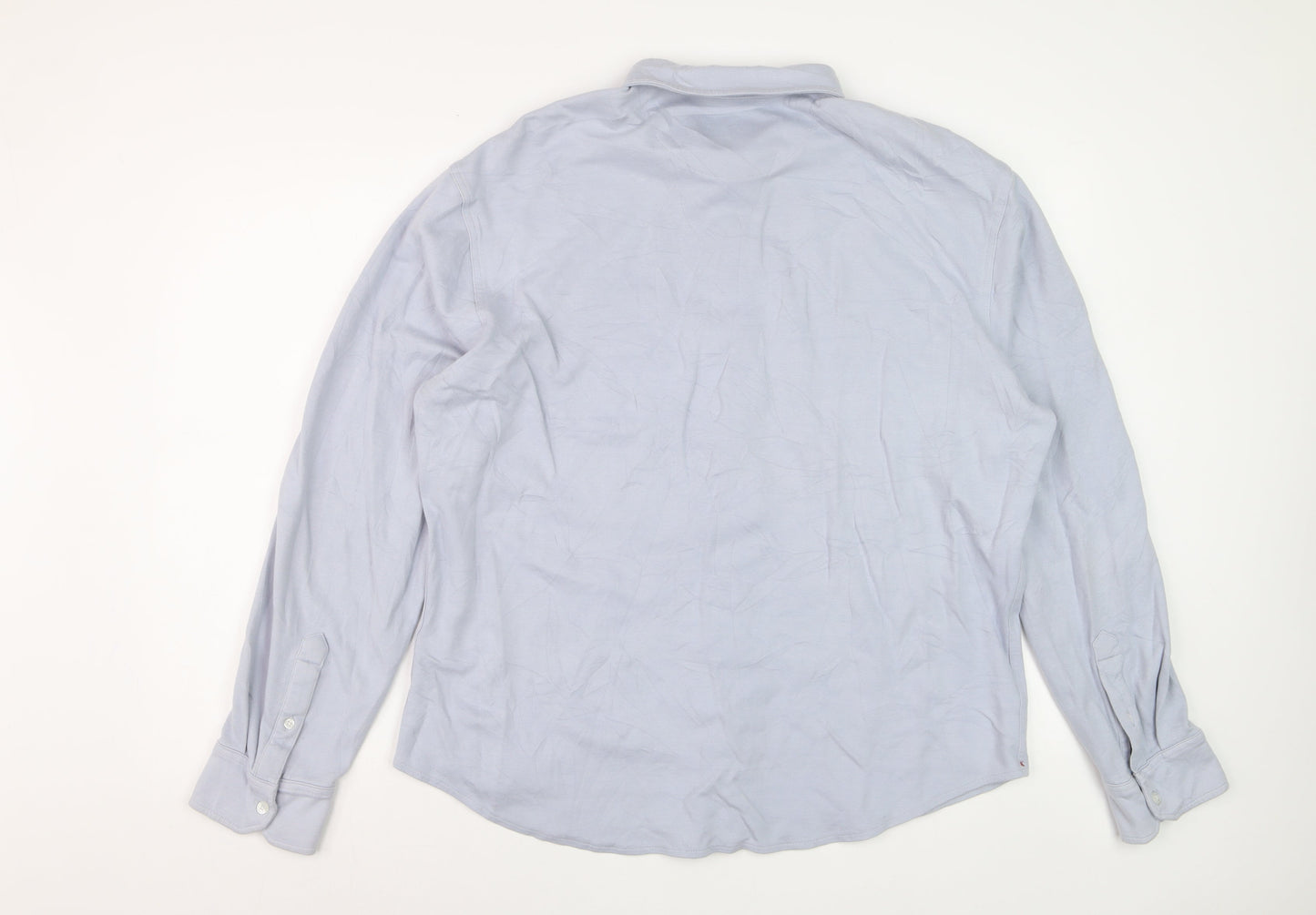 JACHS New York Men's Light Blue XL Dress Shirt Cotton Blend Long Sleeve