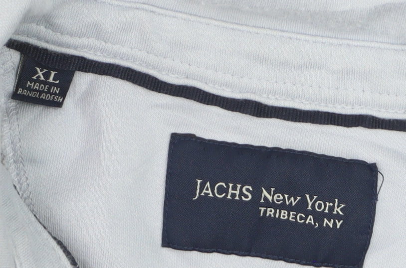JACHS New York Men's Light Blue XL Dress Shirt Cotton Blend Long Sleeve