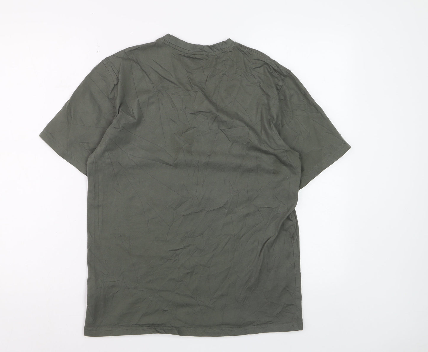 Decathlon Men's Khaki Regular Fit Cotton Short Sleeve T-Shirt Size S