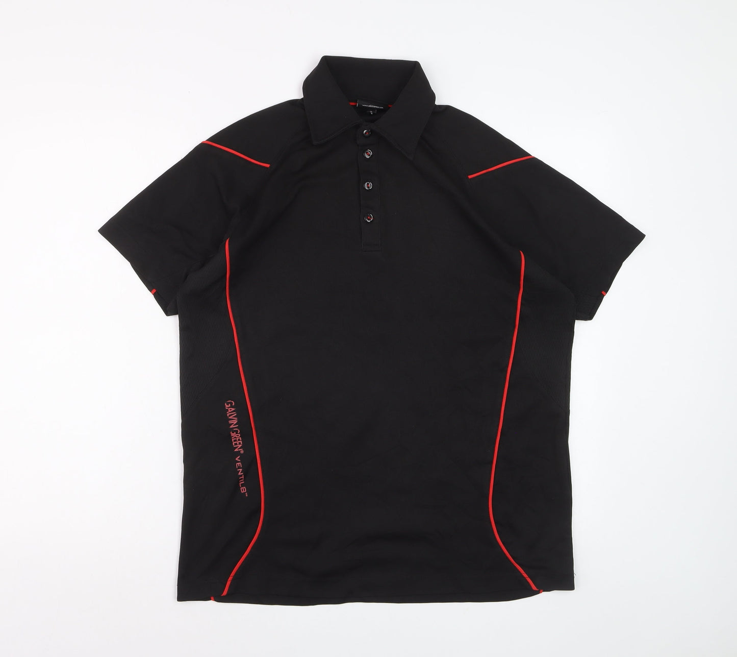 Galvin Green Men's Black Ventil8 Polo Shirt Size M Performance Golfwear