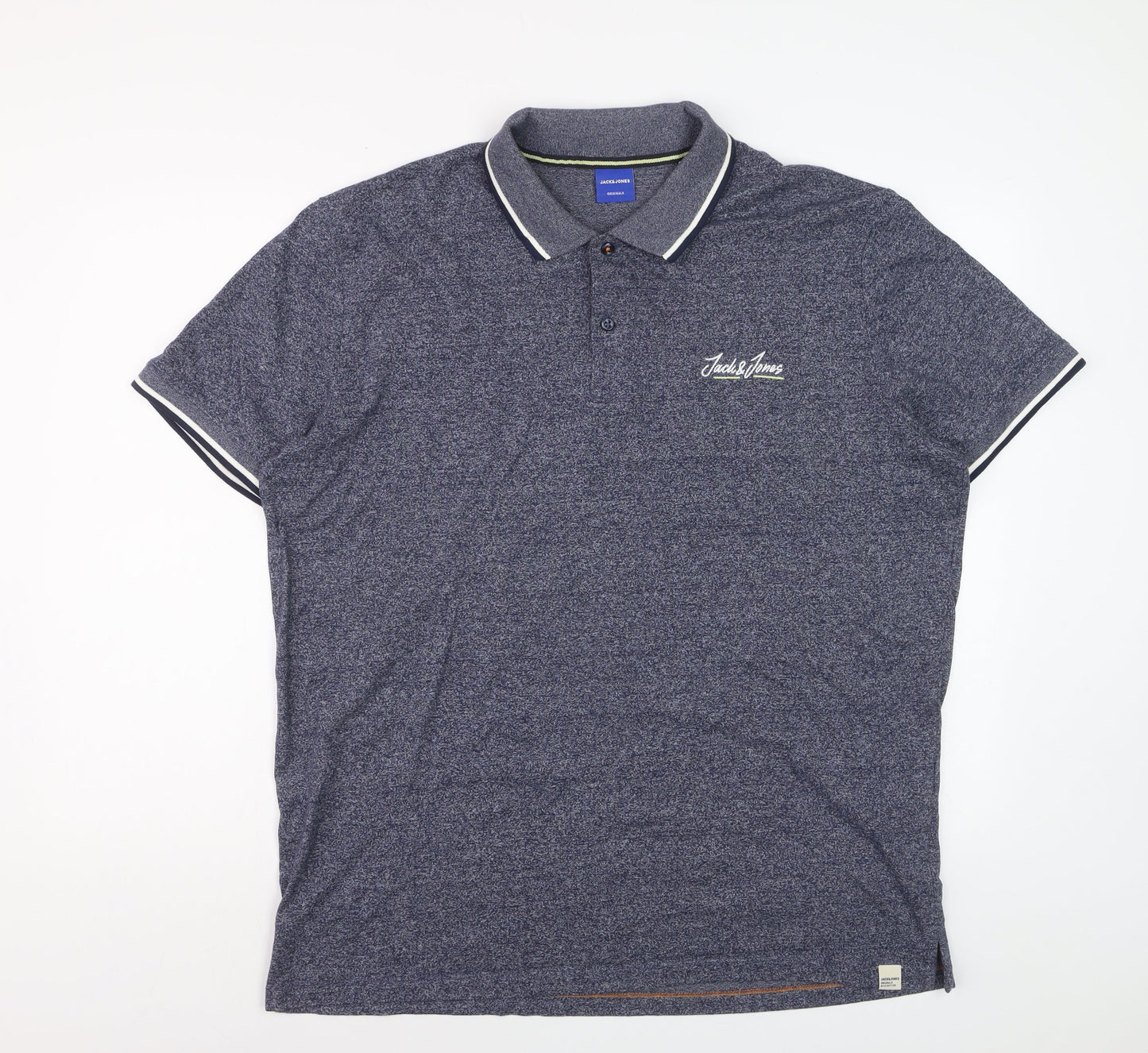 Jack & Jones Originals Men's Blue Short Sleeve Polo XXL Classic Fit