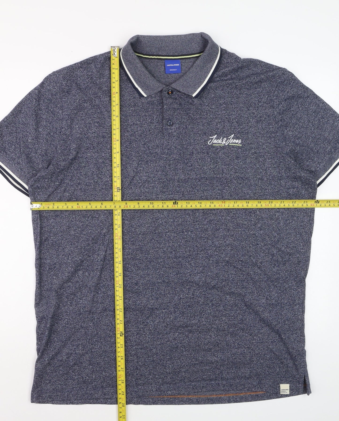 Jack & Jones Originals Men's Blue Short Sleeve Polo XXL Classic Fit