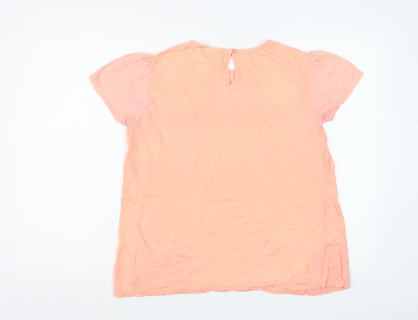 Maine New England Women’s Peach Short Sleeve Cotton Blouse Size 14