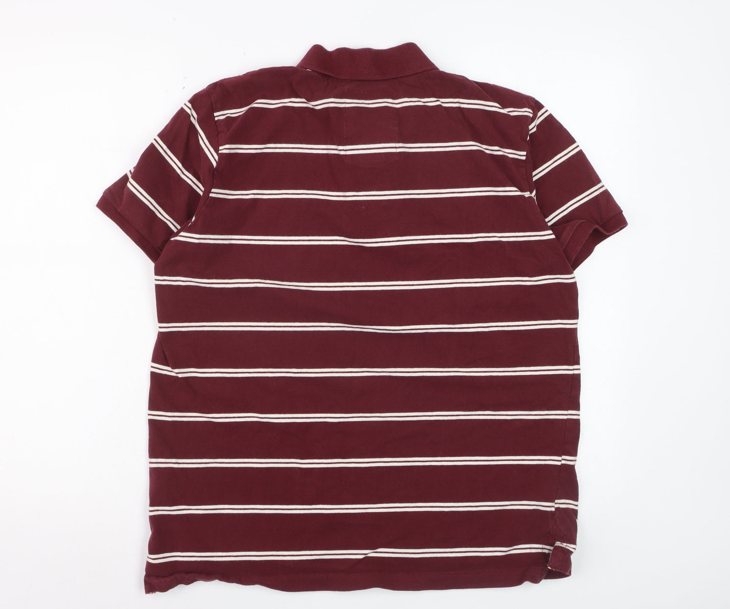 Tokyo Laundry Men's Red Striped Cotton Polo Shirt Size L