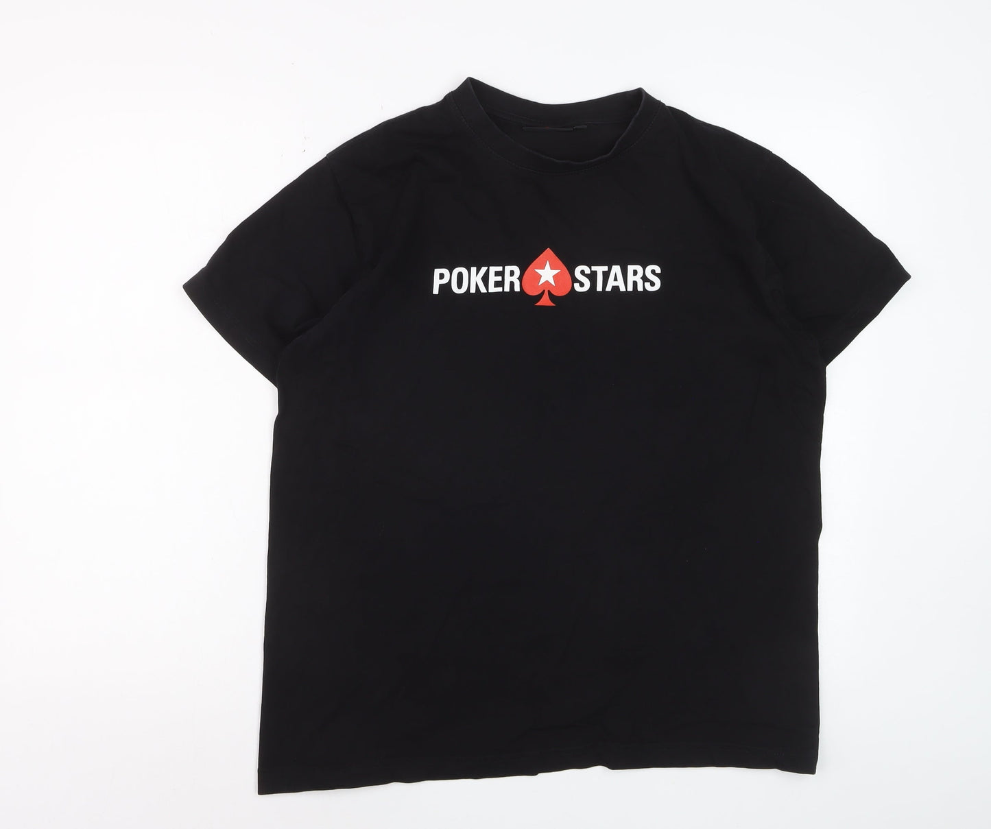 PokerStars Men's Black XL Crew Neck Graphic Print T-Shirt