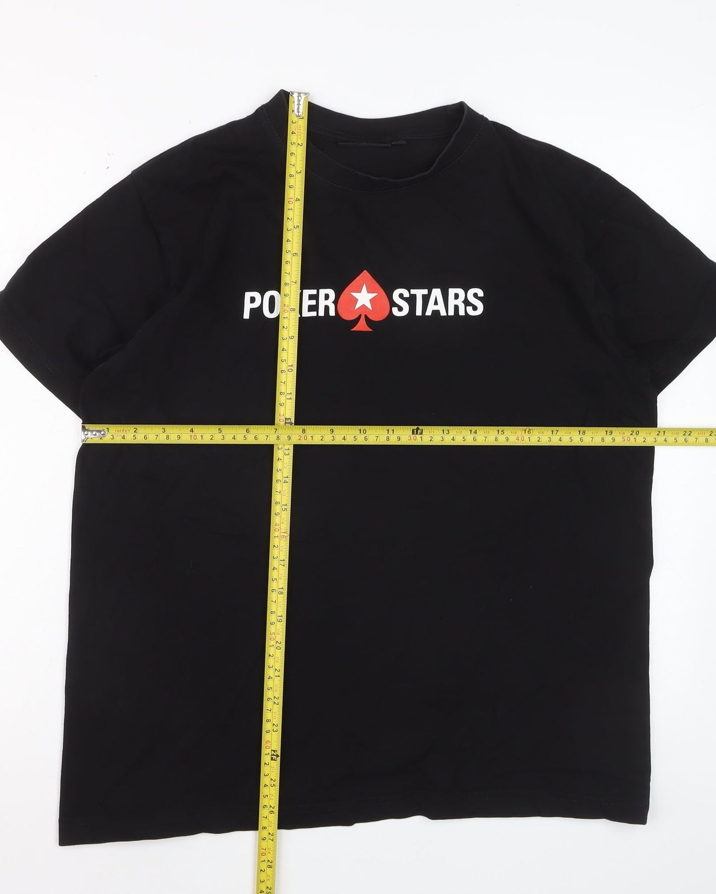 PokerStars Men's Black XL Crew Neck Graphic Print T-Shirt