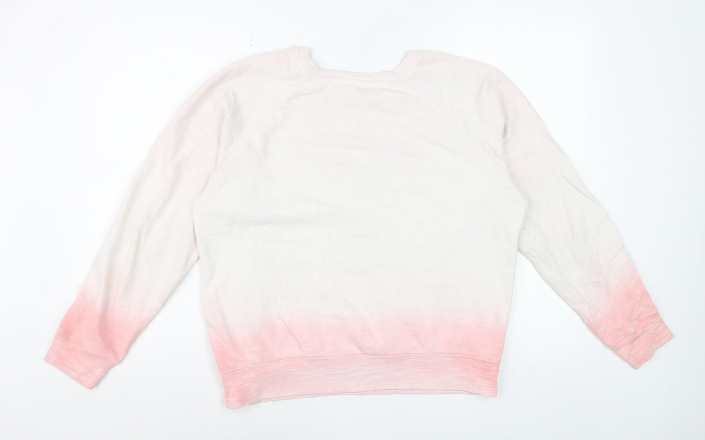 Marks and Spencer Womens Pink Ombre Cotton Pullover Sweatshirt Size 14