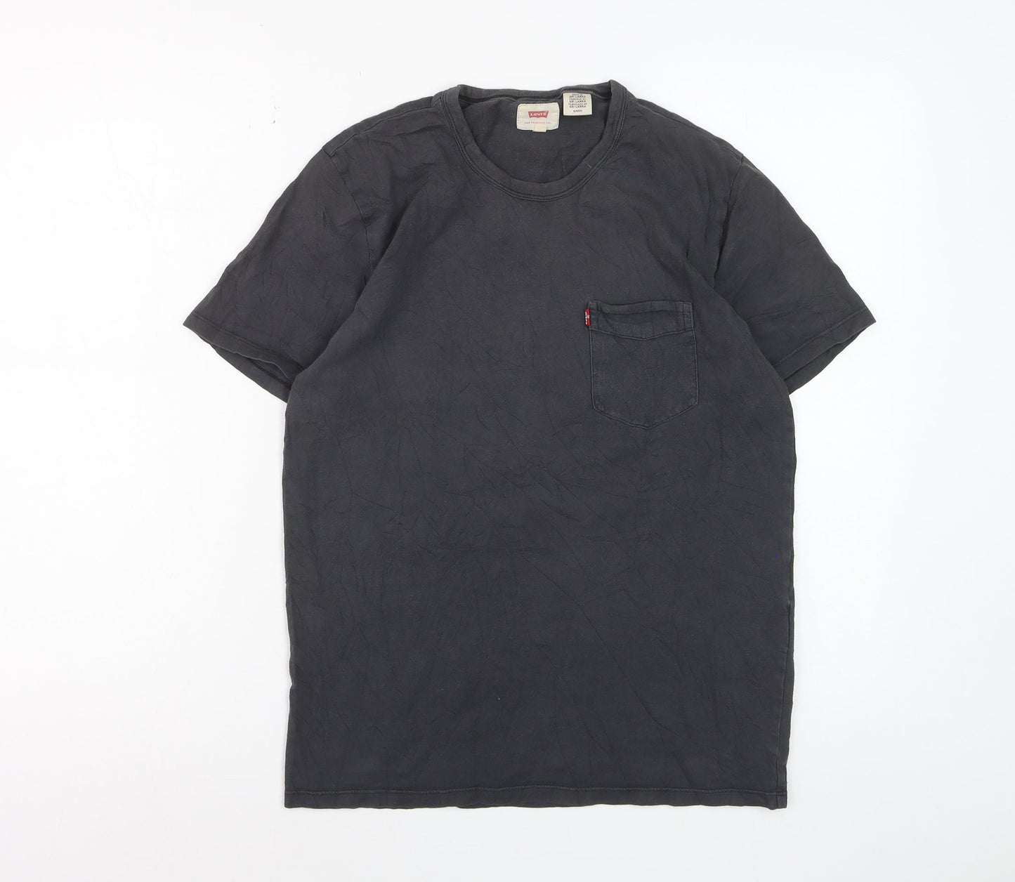 Levi's Men's Black Cotton Crew Neck Short Sleeve T-Shirt Size S