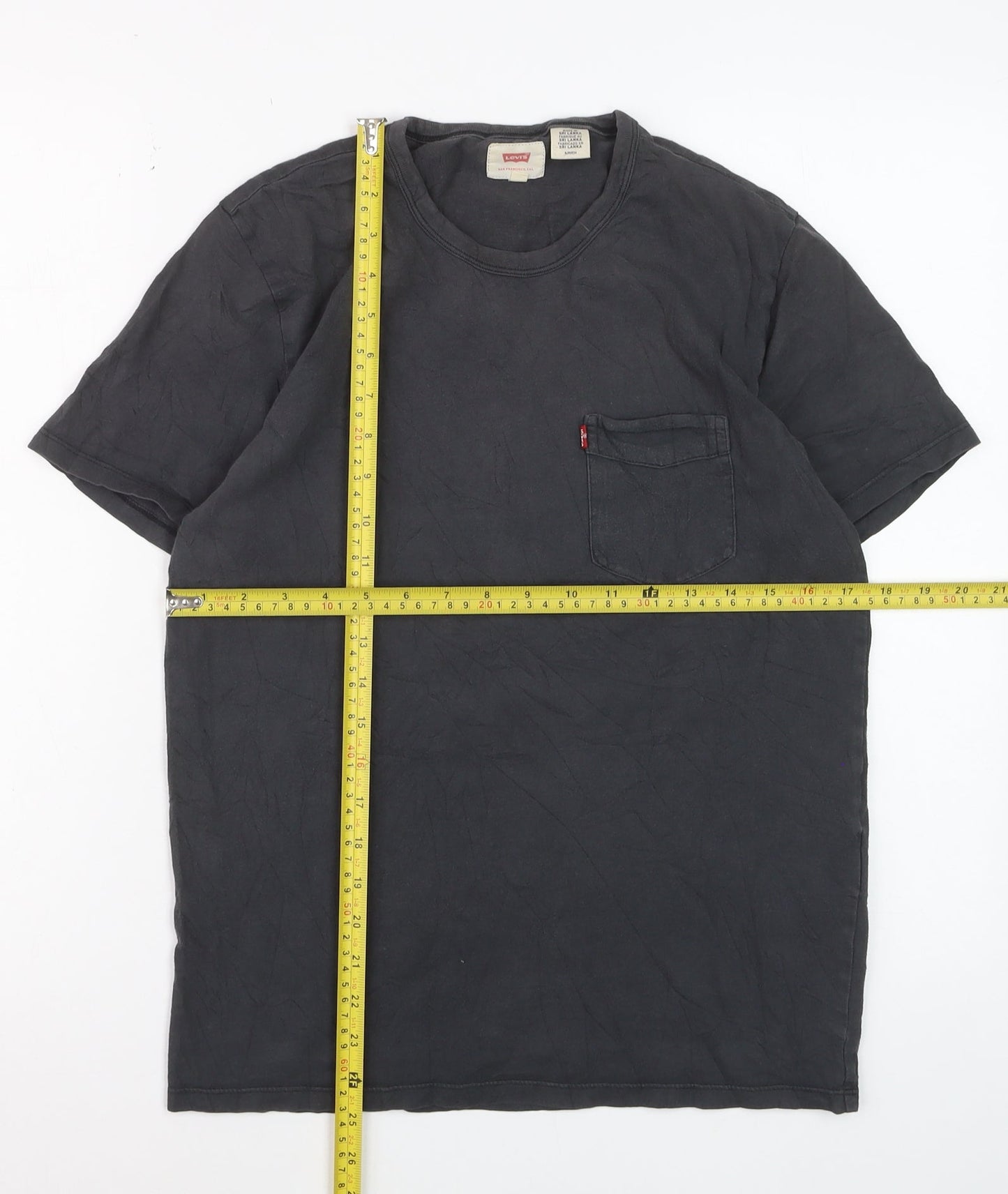 Levi's Men's Black Cotton Crew Neck Short Sleeve T-Shirt Size S