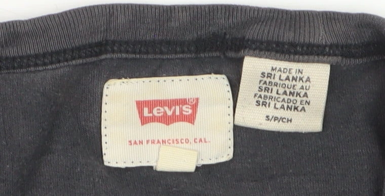 Levi's Men's Black Cotton Crew Neck Short Sleeve T-Shirt Size S