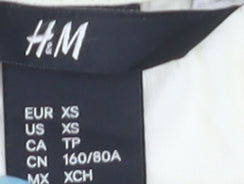H&M Women’s White Cotton Cropped T-Shirt XS Sports Style