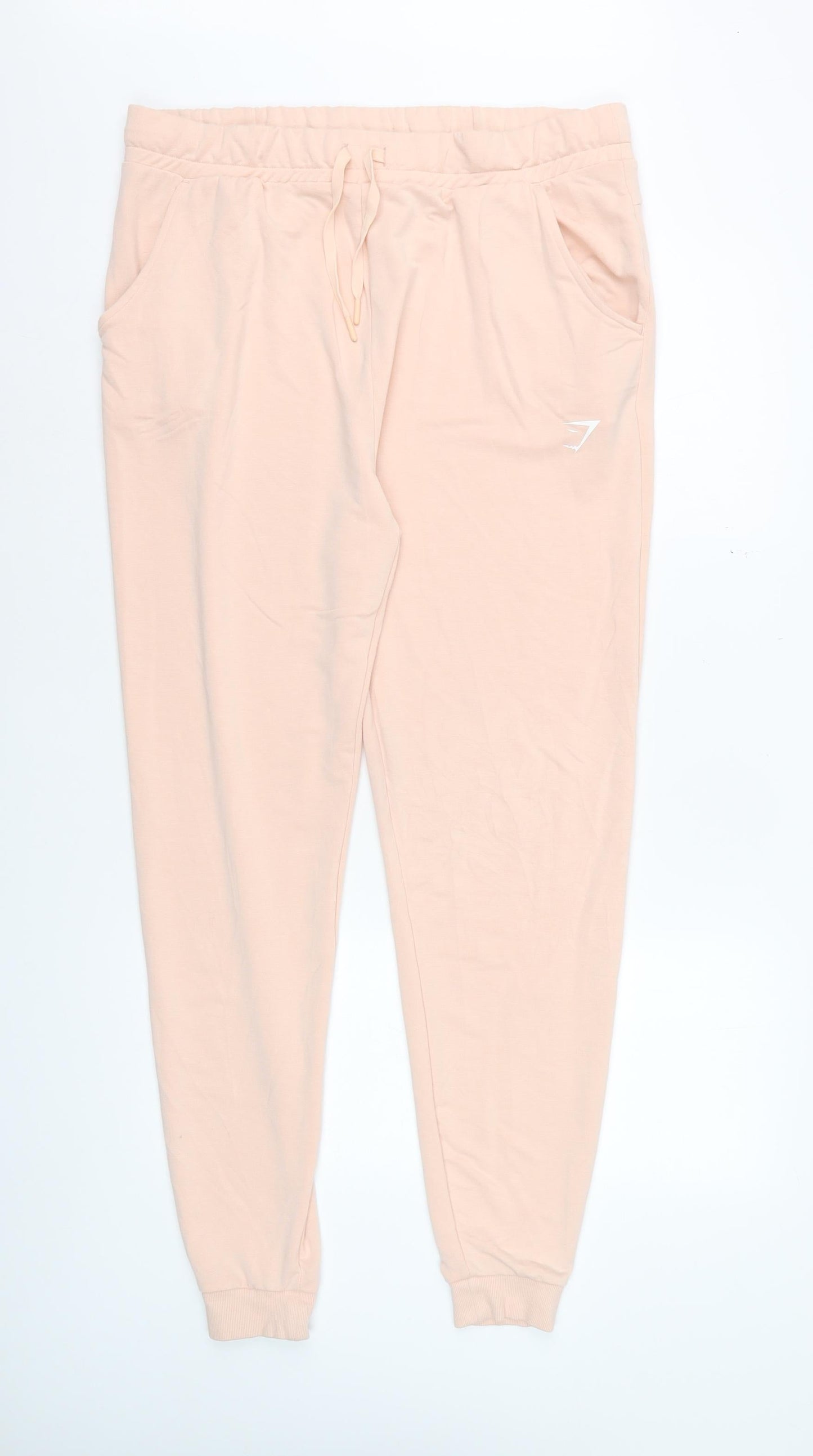 Gymshark Women Peach Joggers XXL Viscose Blend Elastic Waist