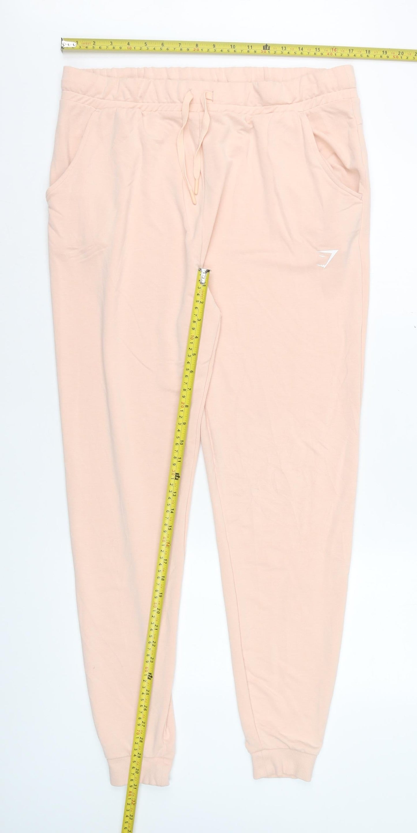 Gymshark Women Peach Joggers XXL Viscose Blend Elastic Waist
