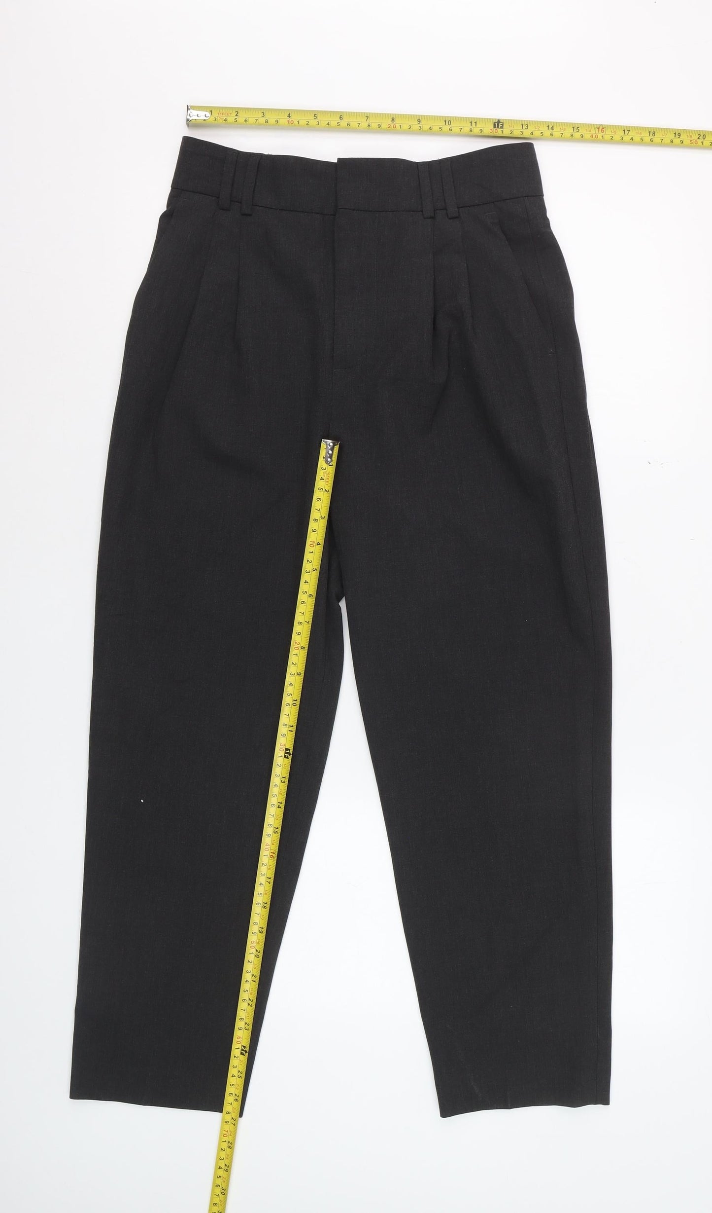 Zara Women's Black Pleated Trousers Size 8 Polyester Blend