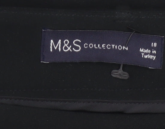 Marks and Spencer Women's Black A-Line Knee Length Skirt Size 18
