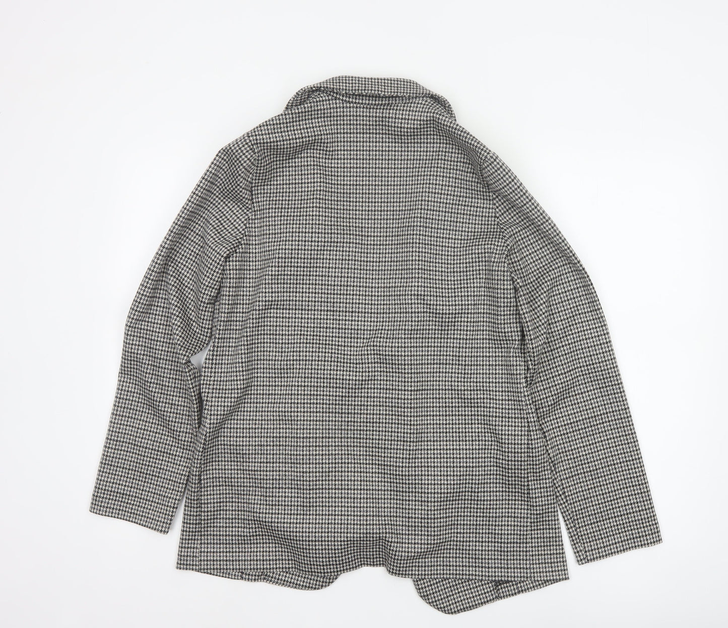 Et Vous Women's Grey Houndstooth Single-Breasted Blazer Size 10