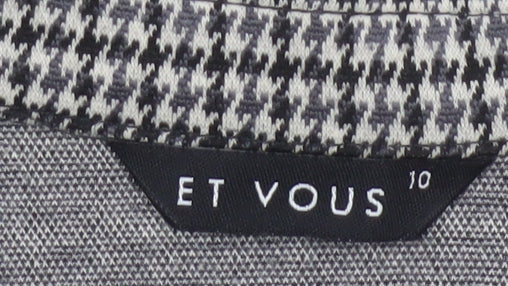Et Vous Women's Grey Houndstooth Single-Breasted Blazer Size 10