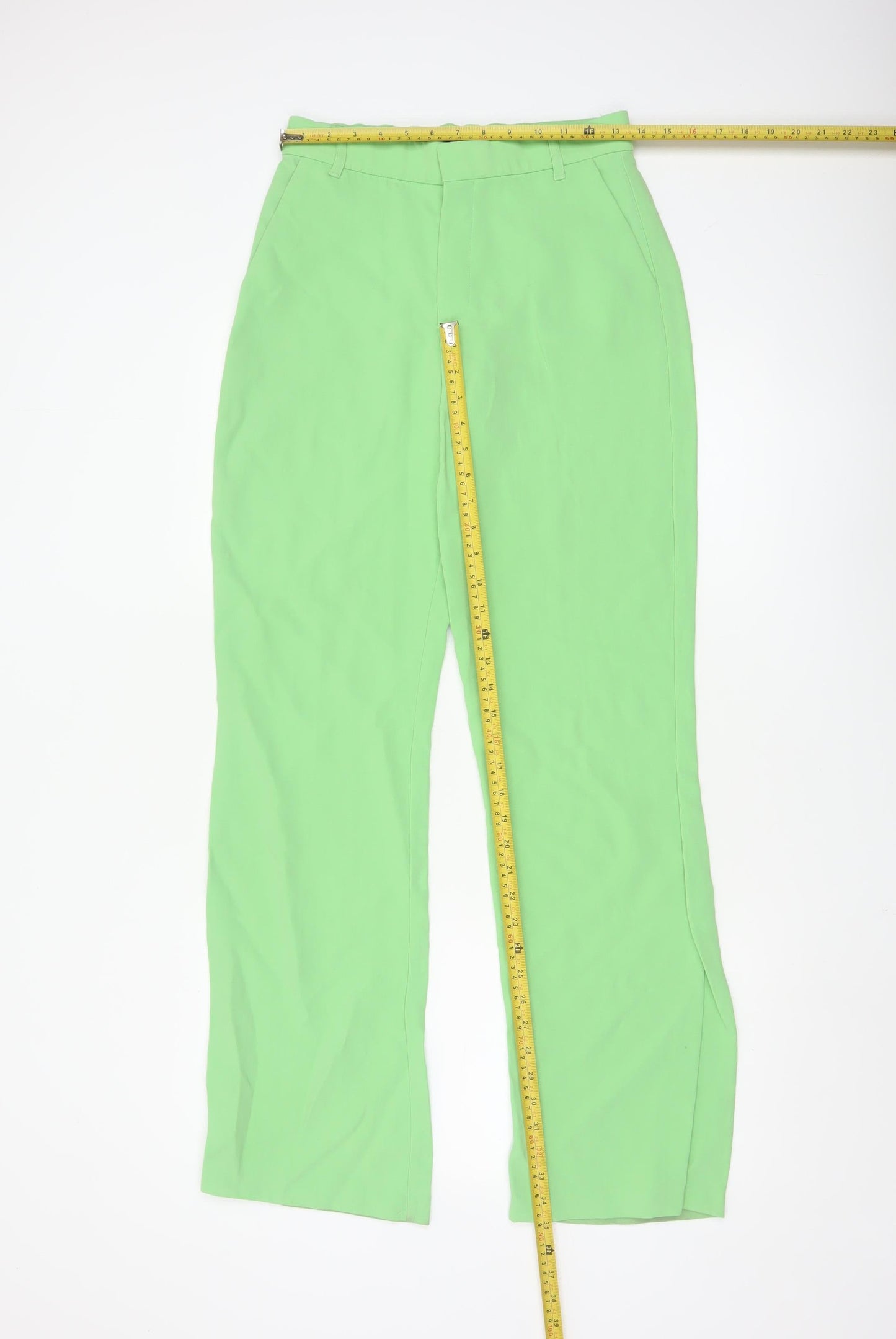 Zara Women's Green Straight Leg Crepe Trousers Size S