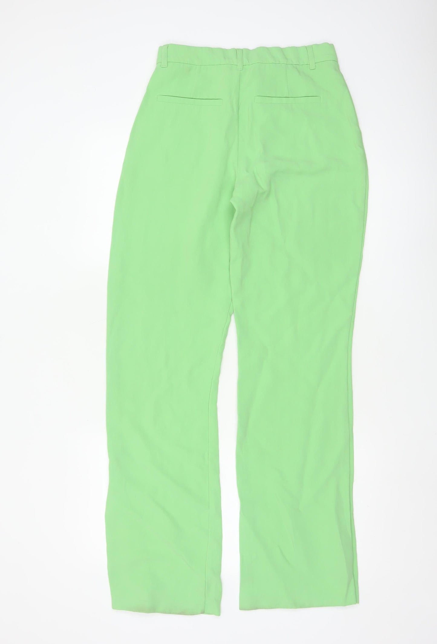 Zara Women's Green Straight Leg Crepe Trousers Size S