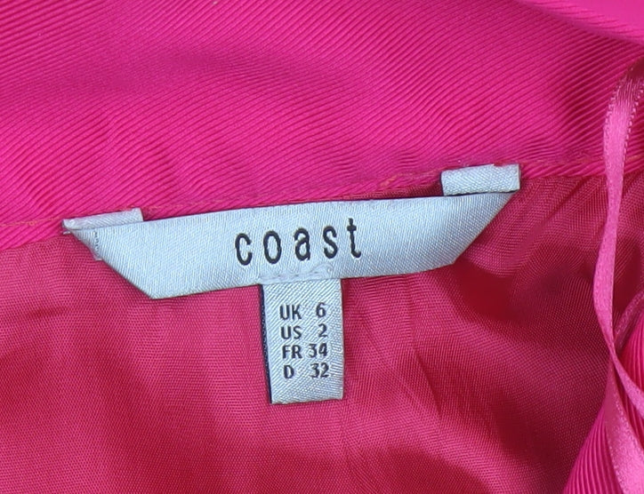 Coast Women’s Hot Pink A-Line Satin Knee Length Skirt UK 6