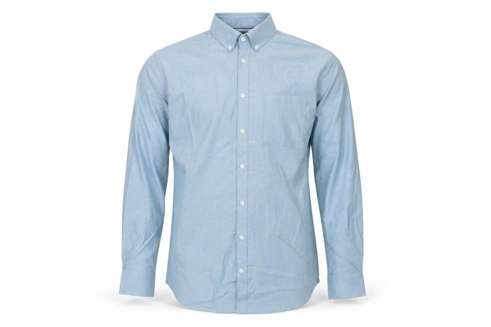 Marks and Spencer Men's Blue 16.5 Regular Fit Pure Cotton Oxford Shirt