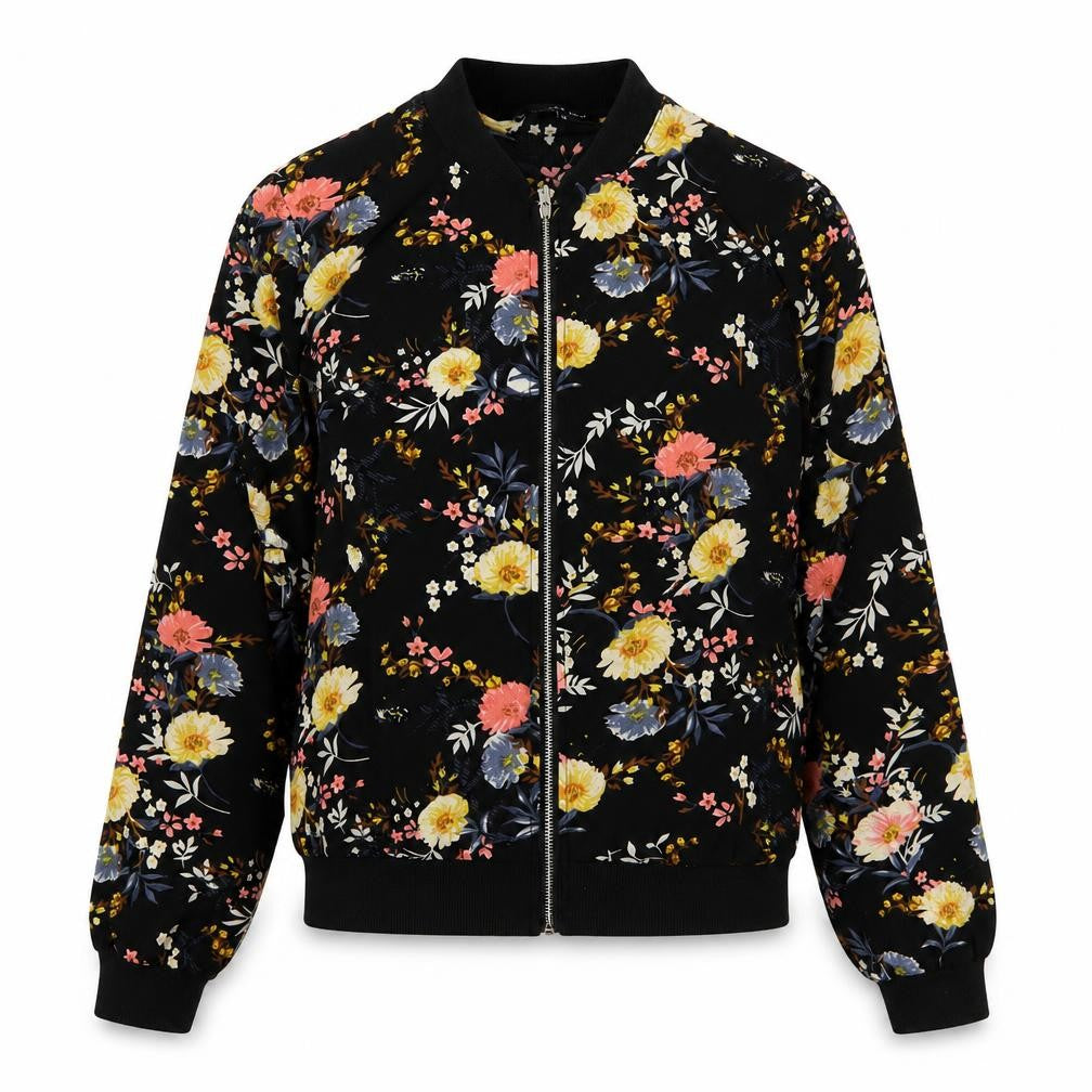 New Look Women’s Multicoloured Floral Bomber Jacket Size 12