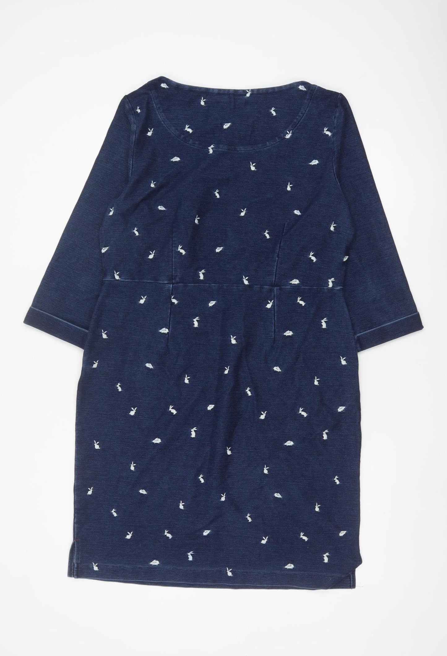 White Stuff Women Blue Animal Print Shift Dress Size 14